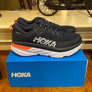 HOKA W Bondi 7 Navy & orange sneakers Size 9